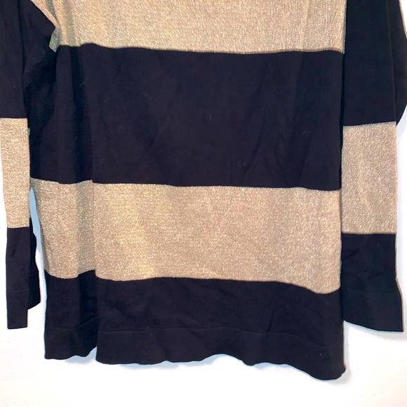 Chaps Medium Stripe Metallic Look Knit Tunic - Picture 4 of 7